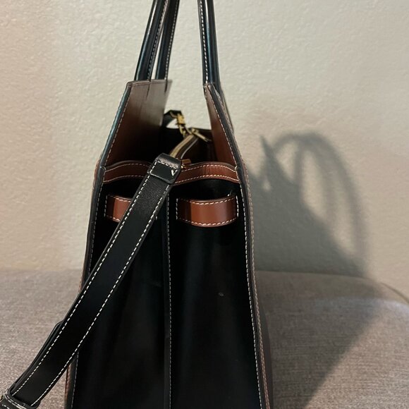 Leather and Vintage Check Two-handle Medium Title Bag - Picture 6 of 9
